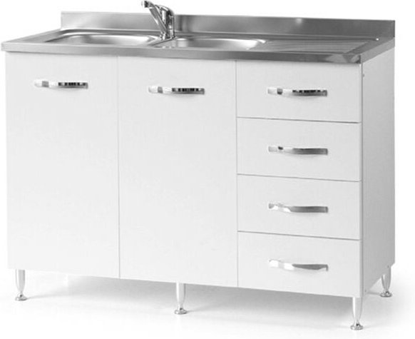 Argonauta - Küchenspüle White Ash 2 Türen w - Schublade dx Cm 120x50xH 85