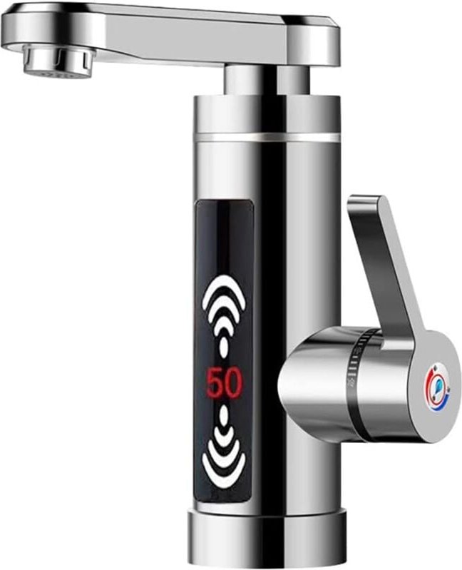Elektrischer Wasserhahn, LED-Durchlauferhitzer ohne Tank, 3 kW, Edelstahl, sofortiger Warmwasserhahn, Küchen-Warmwasserh...