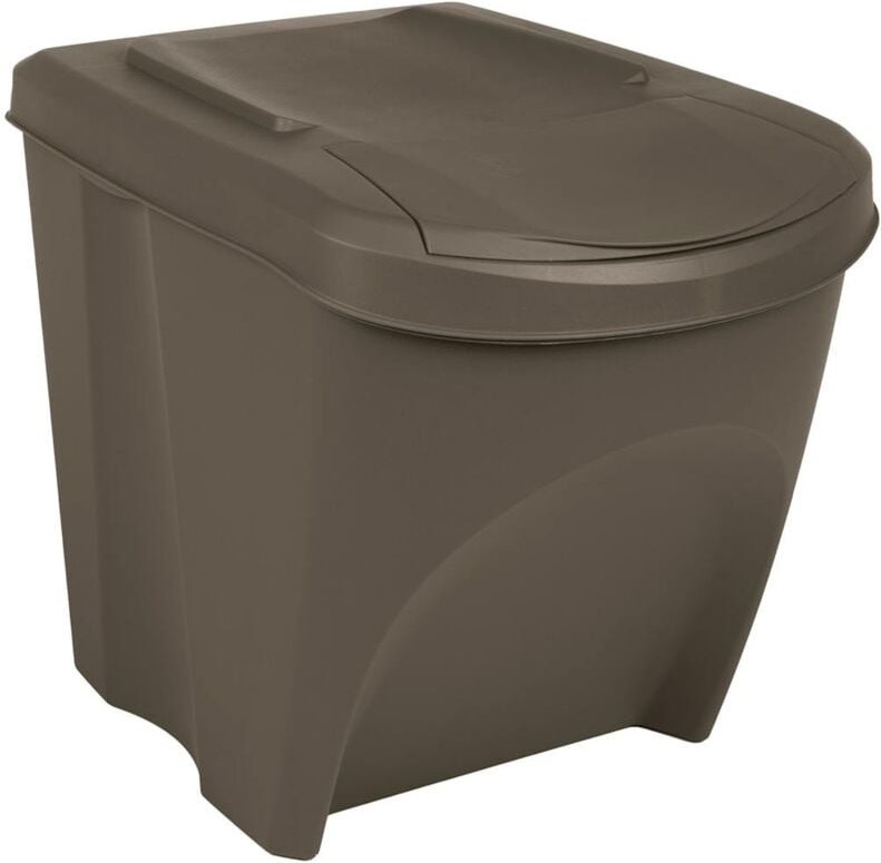 Stapelbare Mülleimer 3 Stk. Grau 75 l Polypropylen Vidaxl