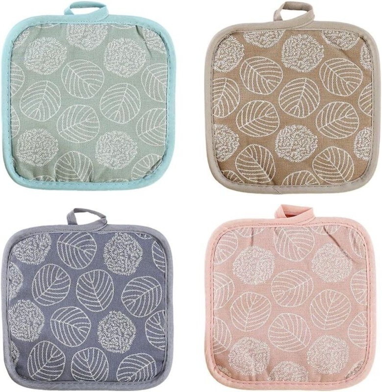 Stück hitzebeständige Küchenhandschuhe aus Baumwolle und Leinen mit Aufhängelöchern zum Schutz von Händen und Oberfläche...