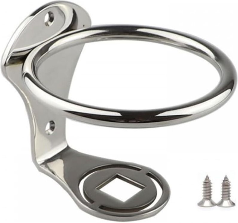 Universeller Edelstahl-Becherhalter – Wandmontage mit 2 Schrauben, kompatibel mit Auto, LKW, Boot, Yacht