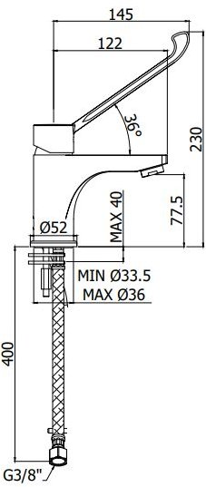 Paffoni - Einhebel-Waschtischmischer mit klinischem Hebel Serie RED301CR Verchromt - Messing