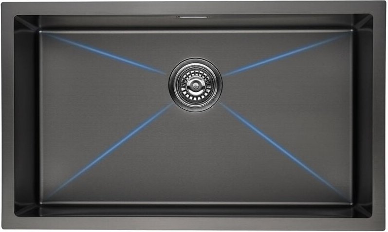 Edelstahl Spülbecken 74 x 44cm für ab 80cm Unterschrank, Küchenspüle Edelstahlspüle inkl. Ablaufgarnitur