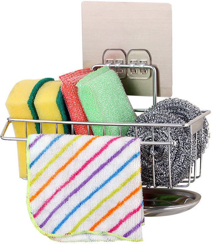 Aufbewahrungsgestell für Küchenschwämme aus Edelstahl