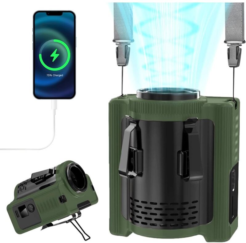 MERTTURM Tragbarer Gürtelventilator, 10.000 mAh Akku (22 Stunden Kühlleistung), leistungsstarker, freihändiger Ventilato...