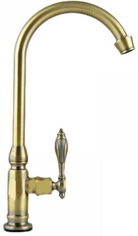 Küchenarmatur, Mischbatterie aus gebürstetem Messing, schwenkbare Kaltwasser-Spültischarmatur, Waschtischarmatur mit Aus...