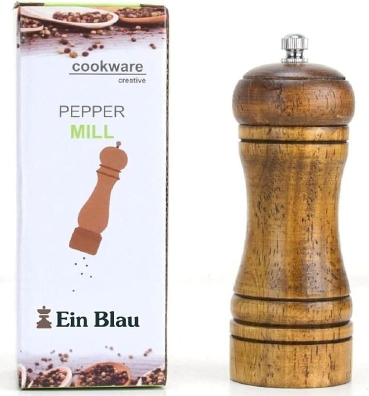 Salz- oder Pfeffermühle aus Holz - Keramikklinge, einstellbarer Mahlgrad, wiederaufladbares Multifunktionsmahlwerk, idea...