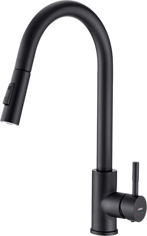 Hochdruck Schwarz Küchenarmatur Wasserhahn Küche ausziehbar mit 2 Strahlarten 360° drehbar Spültischarmatur mit Brause -...