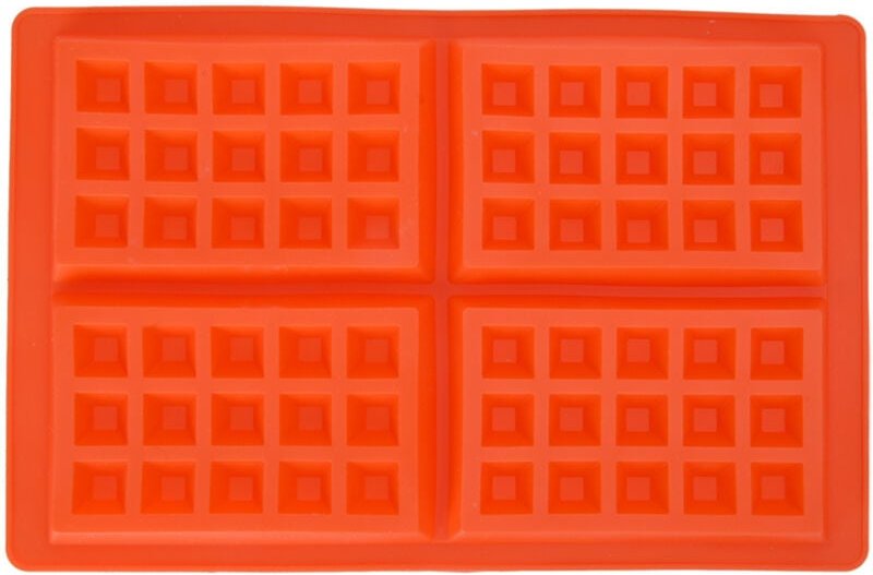 RIZGHWOY 5 Silikon-Waffelformen mit Mulde für Frühstück, Rot, ca. 18,5 x 1,5 cm, Quadratisch 28 x 18,4 x 1,5 cm für Mous...