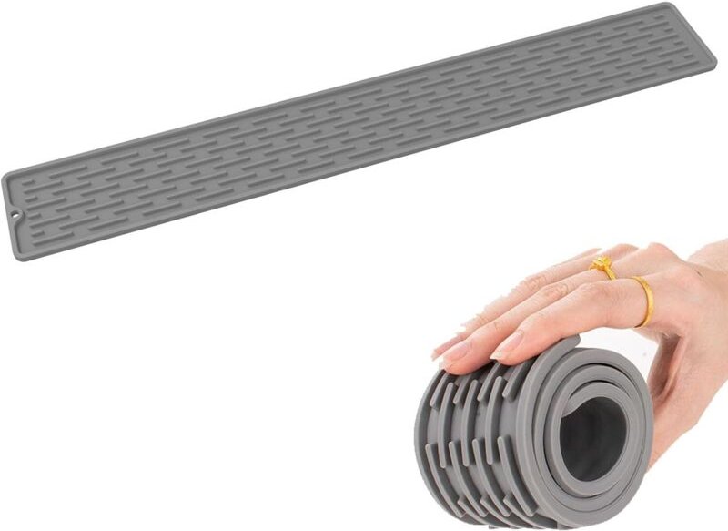 Schmale Silikon-Tropfmatte 50×5,5 cm, spritzschutz, für Wasserhahn.
