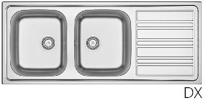 Dianhydro - Einbau-Edelstahlspüle LS06 120x50 cm mit Abtropffläche rechts