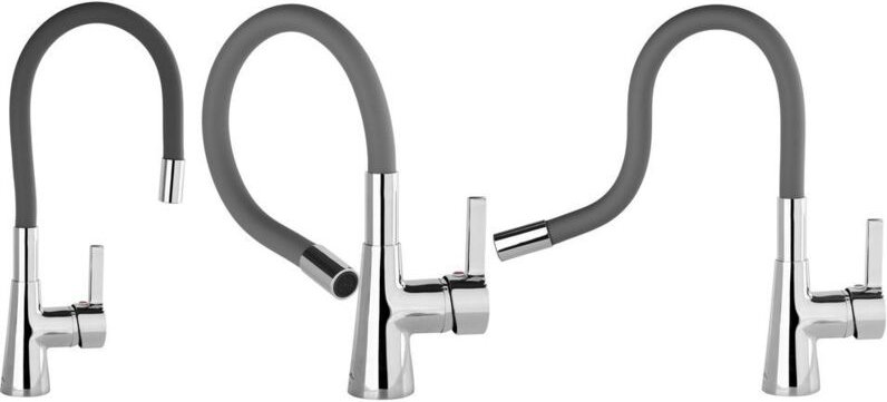 Einhebelmischer Spühltischbatterie Küchenarmatur Wasserhahn Spühltischarmatur Flexibler Auslauf Schwenkbar versch. Farbe...