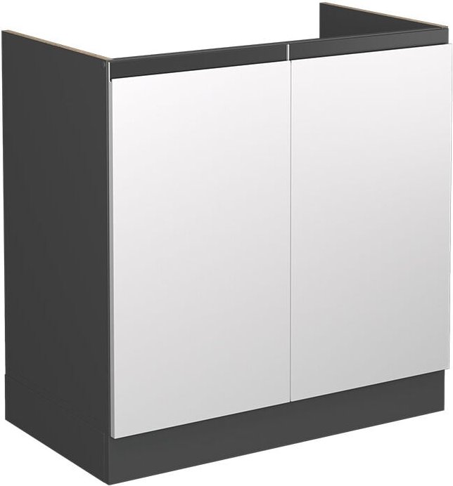 Vicco - Spülenunterschrank R-Line, Weiß, 80 cm J-Shape, ohne Arbeitsplatte