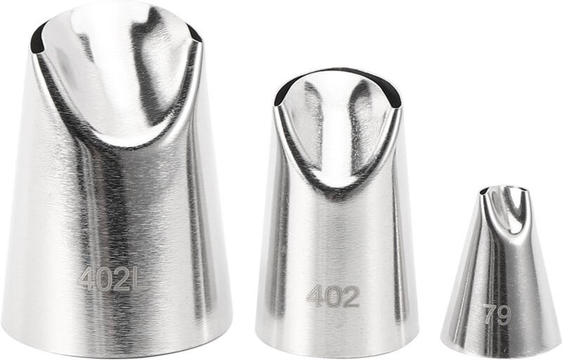 Walfront Edelstahl-Tüllen zum Dekorieren von Kuchen, langlebige, lebensmittelechte Spritztüllen zum Dekorieren von Kekse...