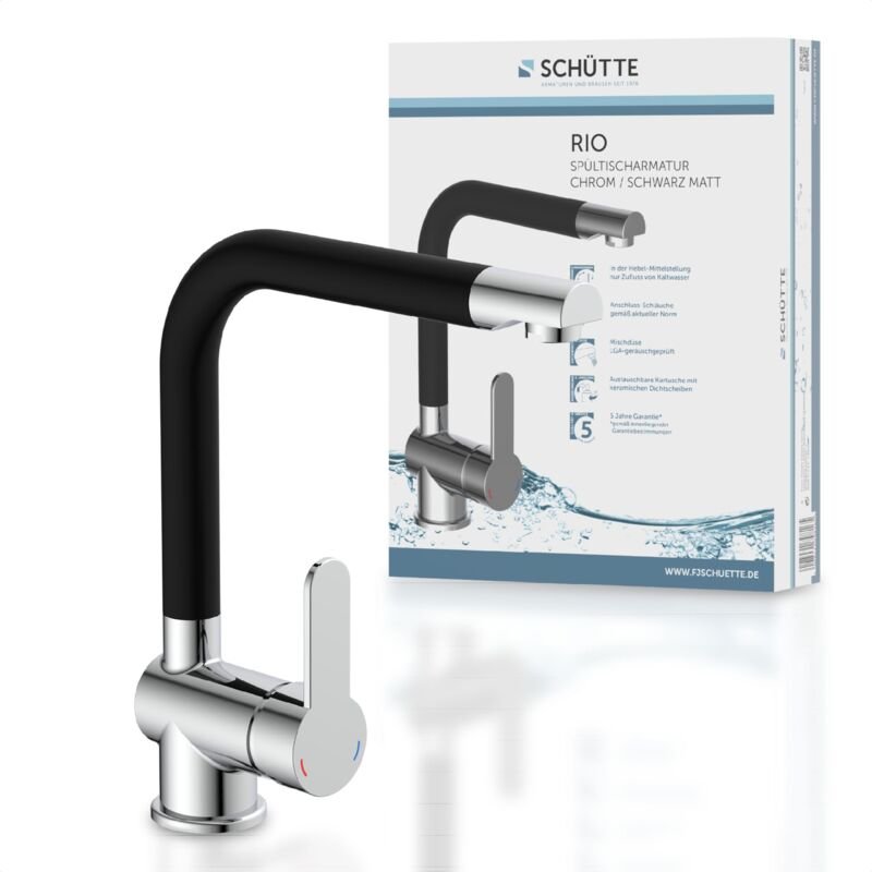 Kirchhoff Spültischarmatur hd rio Chrom/Schwarz