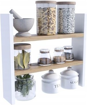 Küchenregal, Gewürzregal für Arbeitsplatte, ARTISAN WHITE Küchenregal