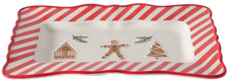 Keramikschale in festlichen Farben, 39 x 25 cm