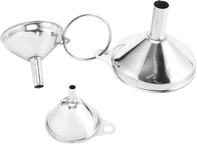 Edelstahl-Trichter-Set zum Füllen von Flaschen, Schnapsflaschen, Gewürzen und Kochwasser in der Küche