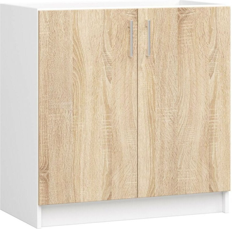 Thumbnail - Küchenschrank Akord lima modular S80 Unterschrank für Küchenspüle Weiß 80 cm 2 Türen Regal Front Sonoma-Eiche B80 x H82 ...