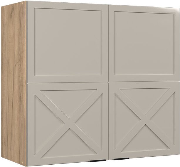 Küchenglasschrank Fame-Line, GrauBeige, 80 cm, Vicco