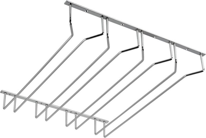 Gläserhalter für 4 Glasreihen 460 x 500 x 70 mm Chrom poliert Gläserschiene zum Unterbau an Schränken Regalen oder Borte...