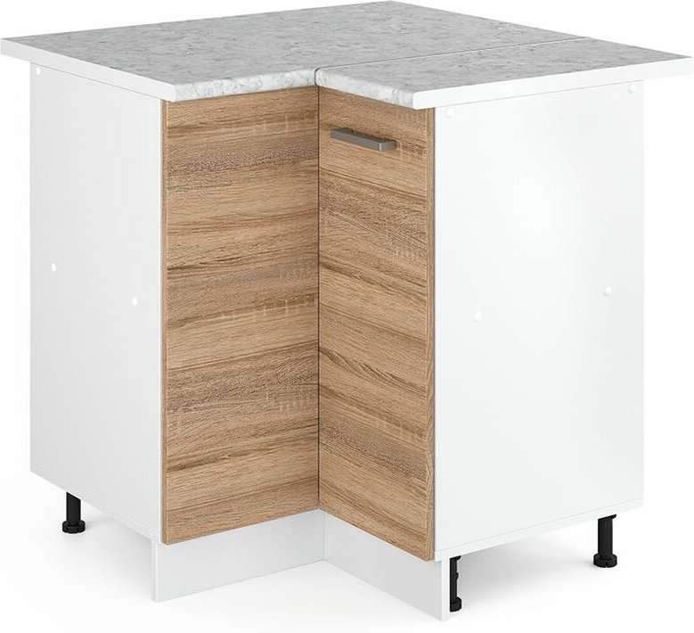 Vicco - Eckunterschrank R-Line, Sonoma, 75.6 cm, ap Marmor