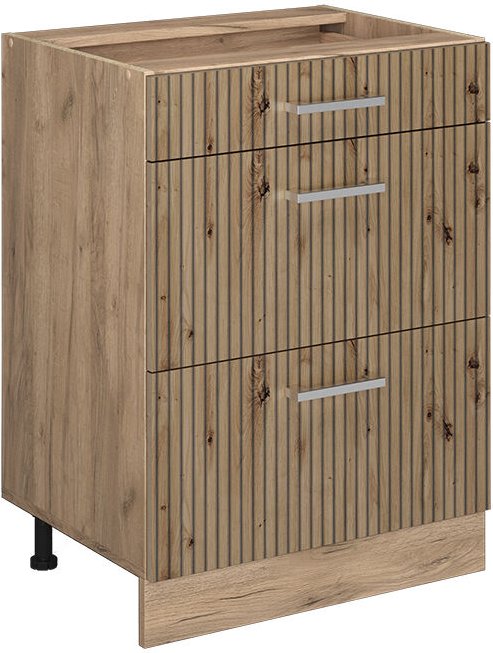 Küchenunterschrank R-Line, Artisan-Eiche, 60 cm mit Schubladen, ohne Arbeitsplatte Vicco