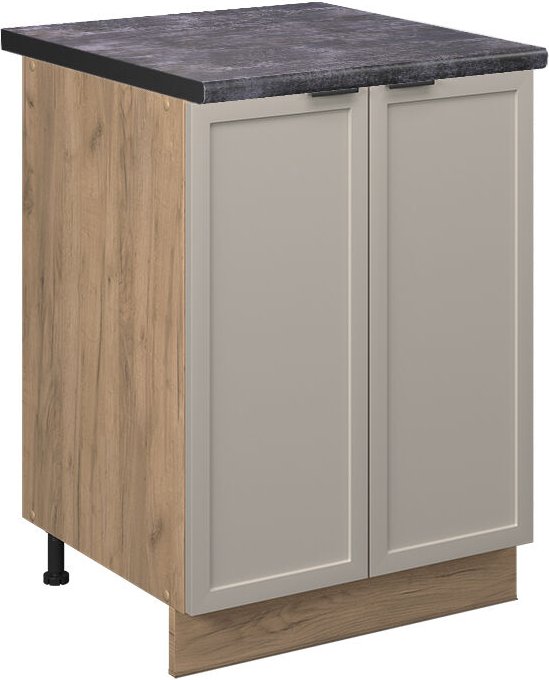 Vicco - Küchenunterschrank Fame-Line, GrauBeige, 60 cm , ap Anthrazit