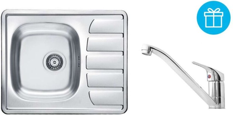 Sets - Spüle-Set Zoom 10 und Armatur Riviera + Geschenk, chrom SETA265 - Alveus