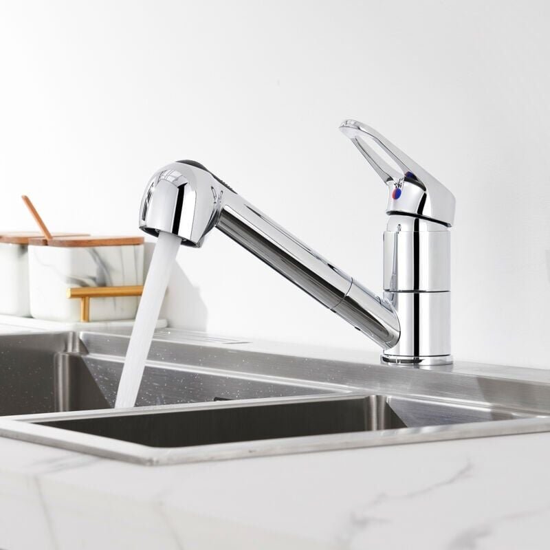 Thumbnail - Aiperq - ausziehbar Küchenarmatur Wasserhahn Küche Spültischarmatur 360° schwenkbar Einhandmischer Mischbatterie mit 2 S...