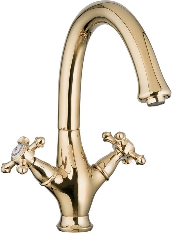 Paulgurkes - Waschtischarmatur Spültischarmatur Gold Retro Antik Küchenarmatur Zweigriffmischer