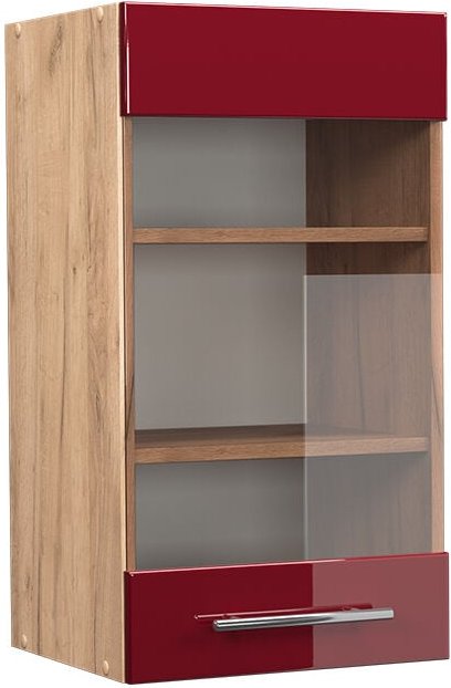 Küchenglasschrank Fame-Line, Bordeaux Hochglanz, 40 cm, Vicco