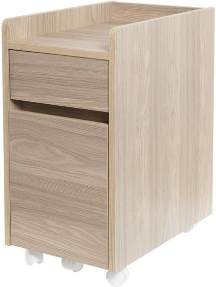 Schreibtischcontainer, Mobiler Schrank, mit Rollen, 2 Schubladen und 1 Regal, Dokumente & Ordner, Einfache Montage, Schl...