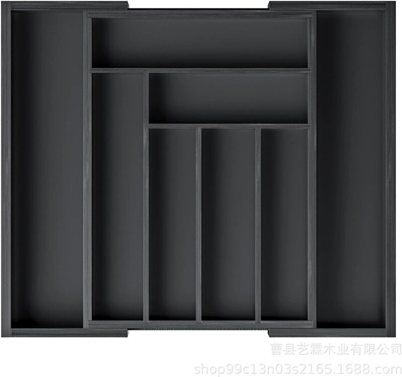 Besteckkasten, ausziehbar und verstellbar, für Küchenschubladen, Aufbewahrungsgestell aus Kunststoff für Besteck, Löffel...