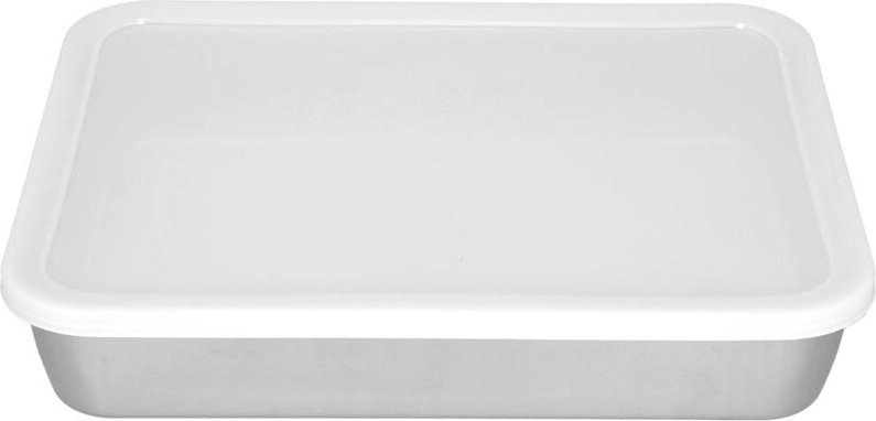 Tiefes japanisches Edelstahl-Backblech mit Deckel, flacher Kühlbehälter für Bäcker, kleines Gemüseblech mit mittlerem Bo...