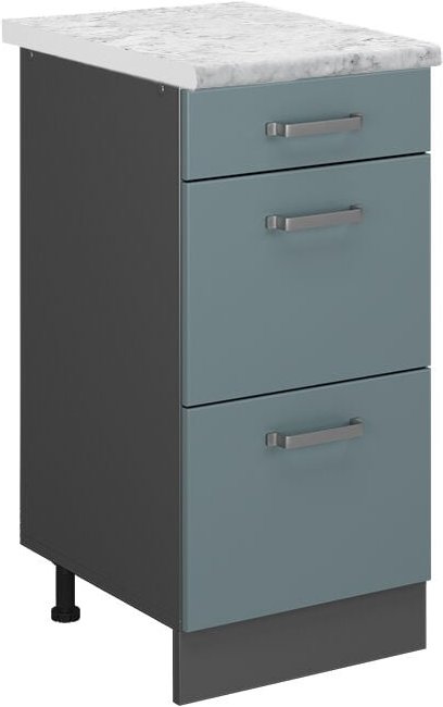 Vicco - Schubladenschrank R-Line, Blau-Grau, 40 cm ap Marmor