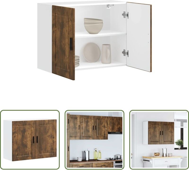 Küchenhängeschrank - Küchen-Hängeschrank Porto Räuchereiche Holzwerkstoff