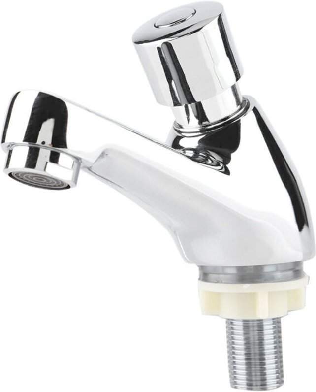 Grifo cromado para lavabo de baño Eosnow, para cocina y baño público, apagado automático, ahorro de agua y retardo de ti...