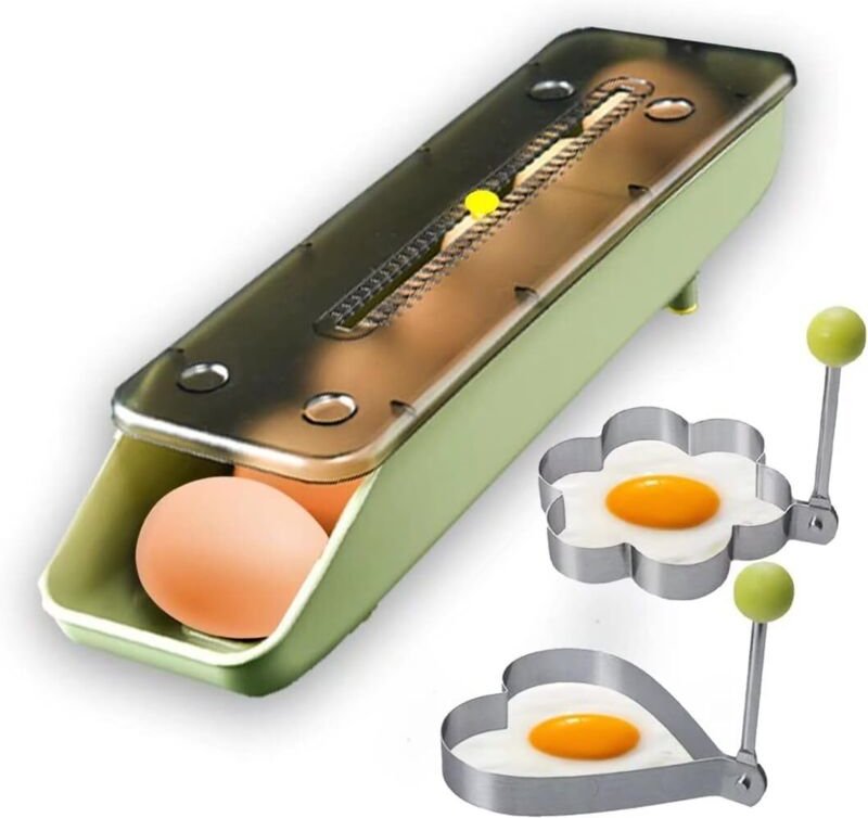 Eierbox für Kühlschrank, Automatische Eieraufbewahrungsbox mit 2 Eierringen, Eieraufbewahrungsbox, Eierablage für Zuhaus...