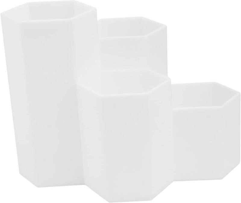 Sechseckiger Stiftehalter für den Schreibtisch, Organizer für Schreibwaren, Stiftebecher für Schüler, Schreibtisch-Organ...