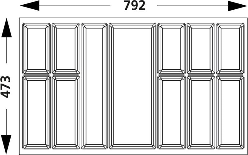 Besteckeinsatz Classico 90 für ArciTech Zarge von Hettich, grau