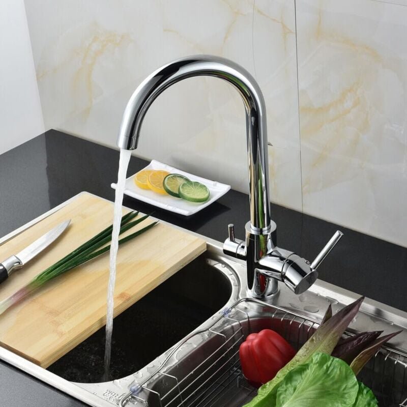 Thumbnail - Wasserhahn, Küchenarmatur Wasserfilter Spültischarmatur mit Osmoseanlage 3 Wege 360°drehbar Küchenarmatur spültischarmat...