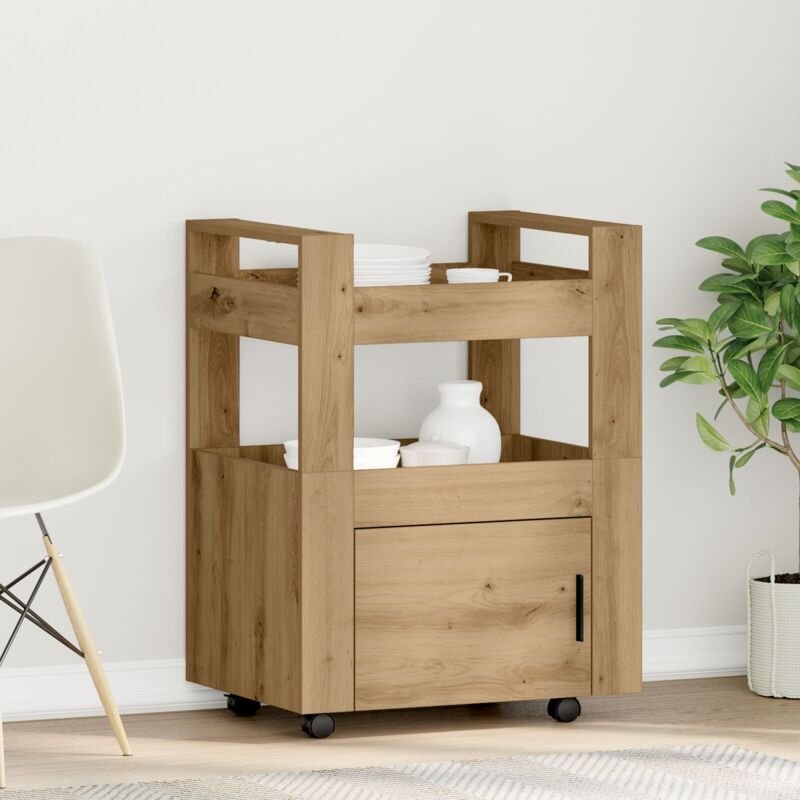 Küchenwagen Artisan Eiche 60x45x80 cm Holzwerkstoff - Vidaxl