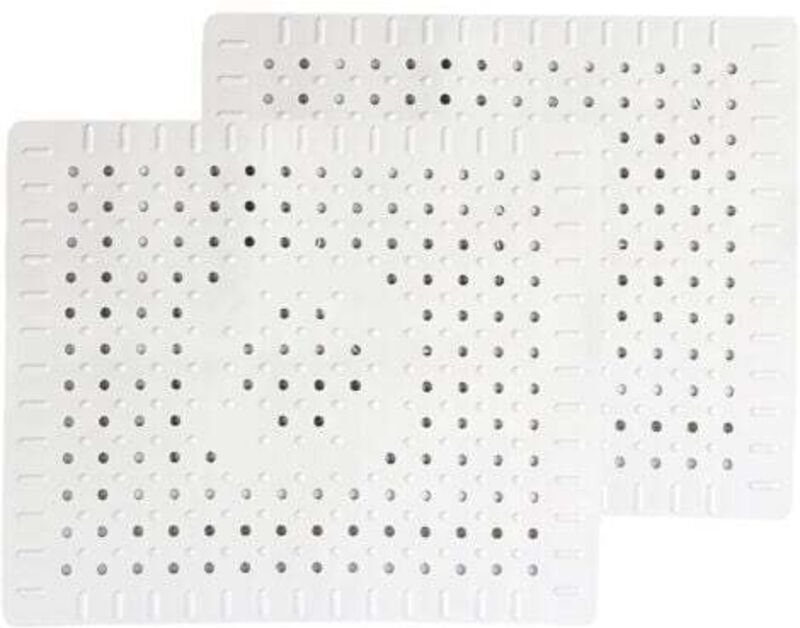 Weißes 2er-Set robuste, rutschfeste Küchenspülen-Schutzmatten aus Gummi, leicht zu reinigen und zuschneidbar