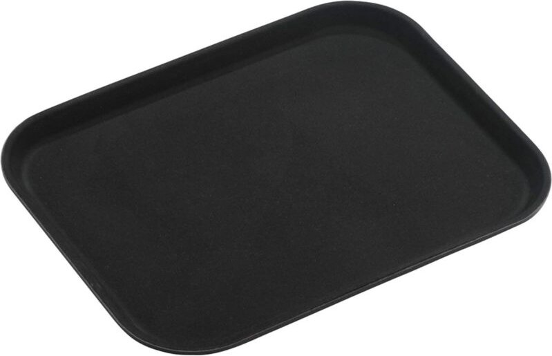 Rutschfeste Speiseschale aus robustem Kunststoffgummi, rechteckig, 35 x 25 cm, schwarz