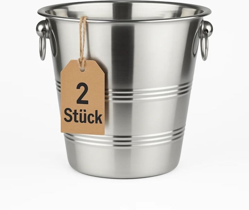 BigDean Sektkühler klassicher Sektkübel aus Edelstahl