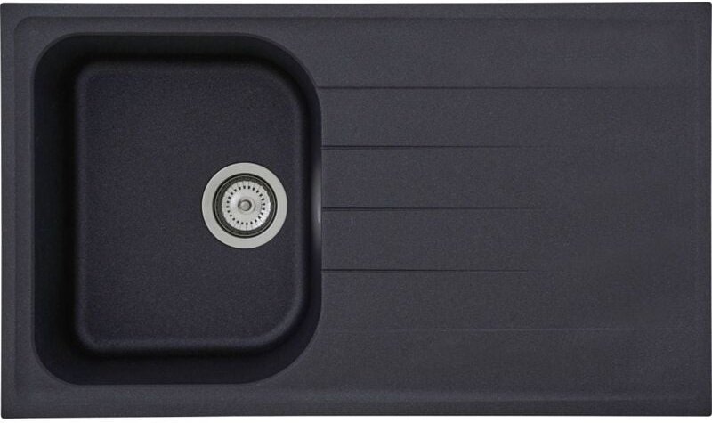 Respekta - Küchenspüle Einbauspüle Spülbecken Granitspüle 86 x 50 Schwarz Orlando