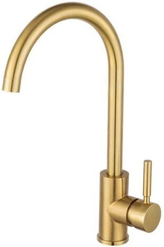Goldene Küchenarmatur aus Edelstahl mit hohem Auslauf, Küchenmischer TRIMEC