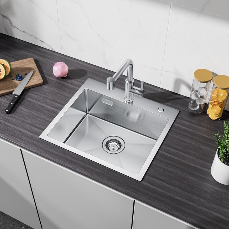 Edelstahl Küchenspüle Spülen mit 1 Becken 50 x 45 x 18,5 cm - Cecipa