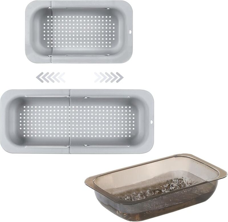 Erweiterbares Spülbeckensieb, lebensmittelechtes PP-Material, effiziente Ablauflöcher, schnell trocknender Geschirrkorb,...